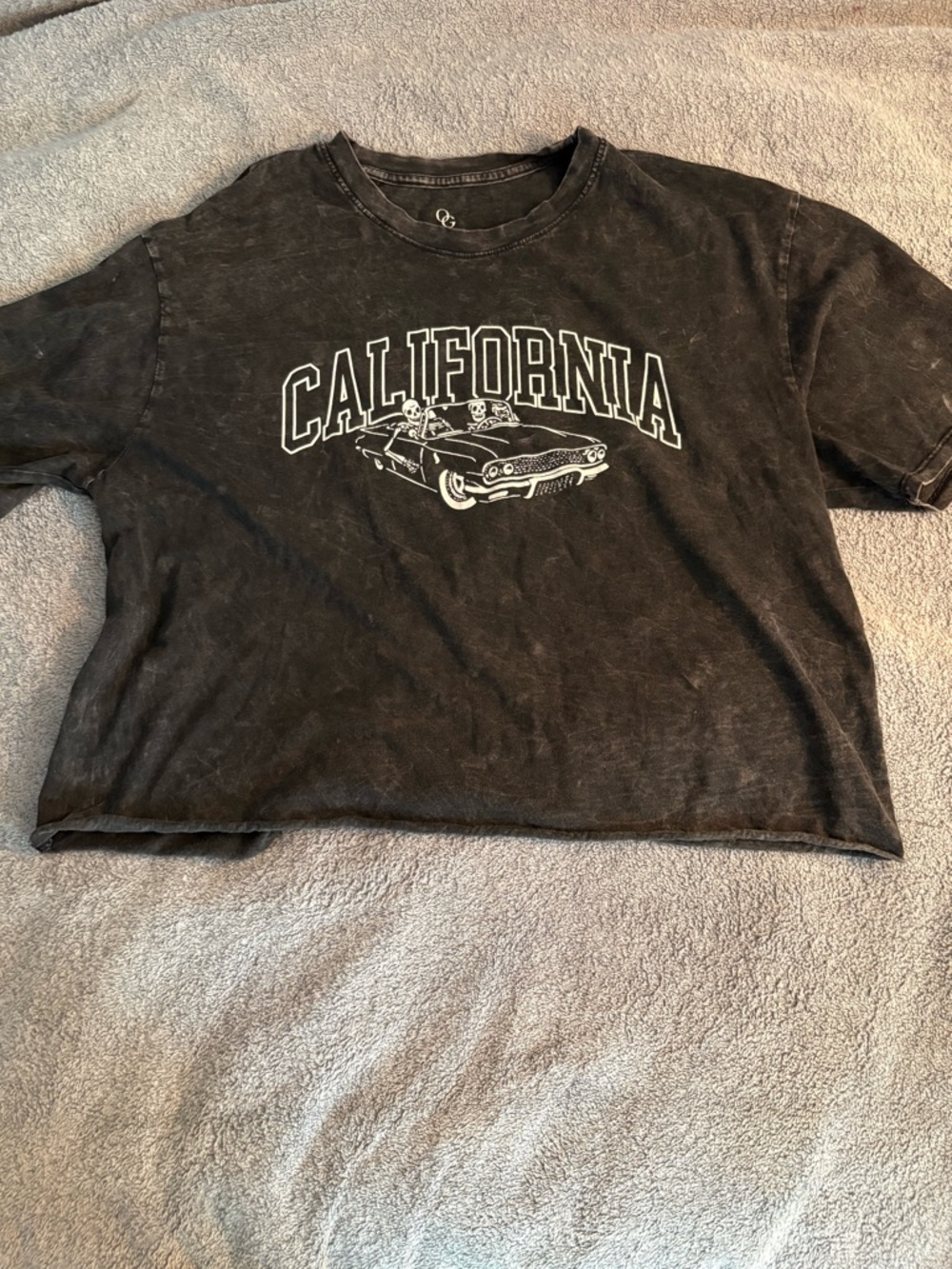 California Skeleton Cropped Short Sleeve Tee Juniors XL Graphic - Picture 2 of 8